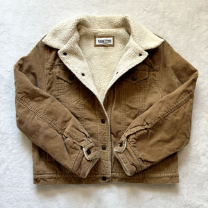 Marvin Richards Women Camel Corduroy Sherpa lined Button Up Jacket